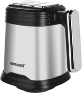 Sonashi Multi-Chopper with Powerful Motor with Capacity 3L | Mincer-Grinder Function, Stainless Steel Body with Handle and Cutter Pole | Sharp Blade for Effective Chopping 500W SMC-24S Black/Silver