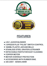 Sonashi 4 IN 1 Juicer/Blender SJB-309