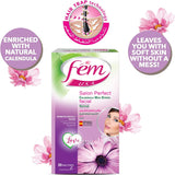 Fem Facial Wax Strips For Normal Skin With Free Post-Wax Skin Wipes - 20 Strips