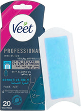 Veet Professional Hair Removal Easy-Gel Face Wax Strips - 20 Wax Strips