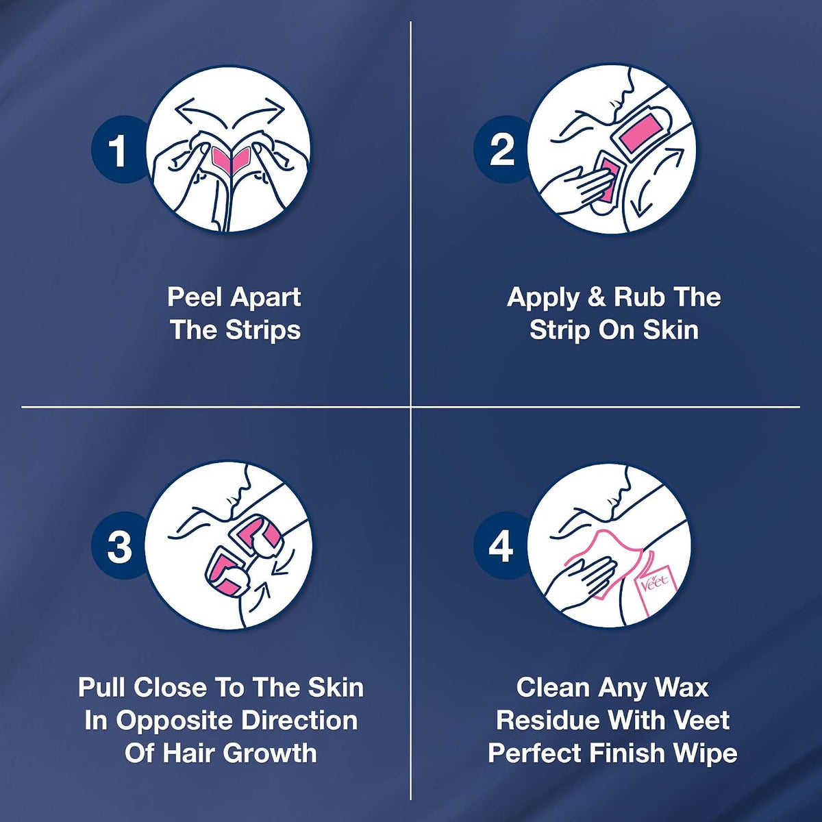 Veet Professional Hair Removal Easy-Gel Bikini & Underarms Wax Strips - 16 Wax Strips