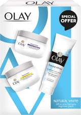 Olay Natural White Beauty Box: Face Wash 100 g + Day Cream SPF15 50 g + Night Cream 50 g