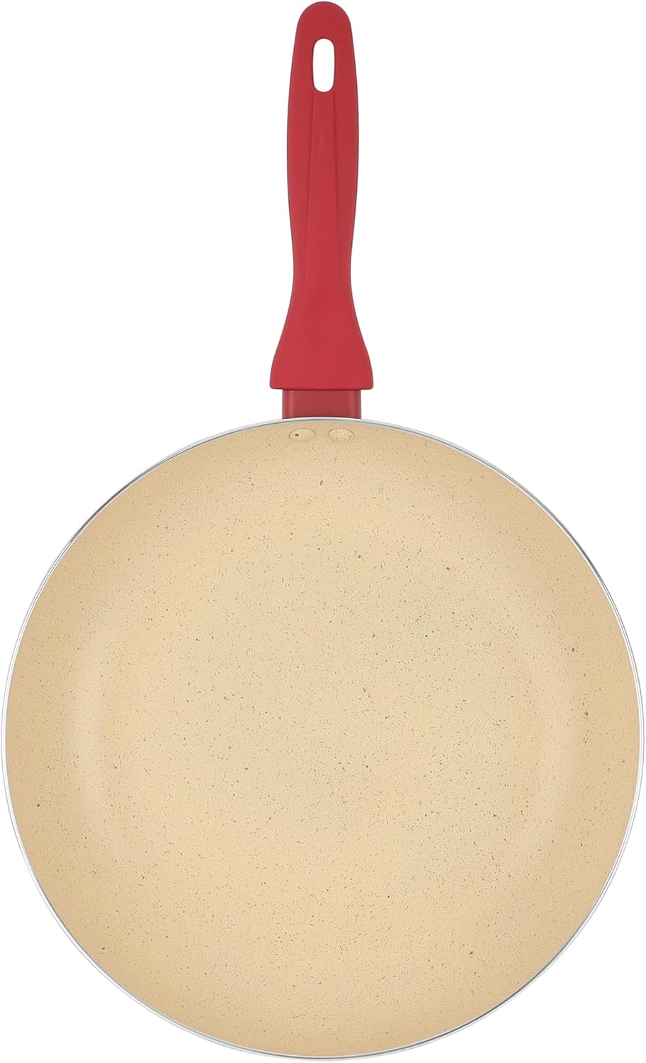 Delcasa DC3409 Non Stick Frypan, 20 cm Size, Off White/Red