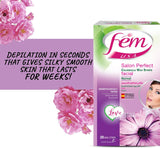 Fem Facial Wax Strips For Normal Skin With Free Post-Wax Skin Wipes - 20 Strips