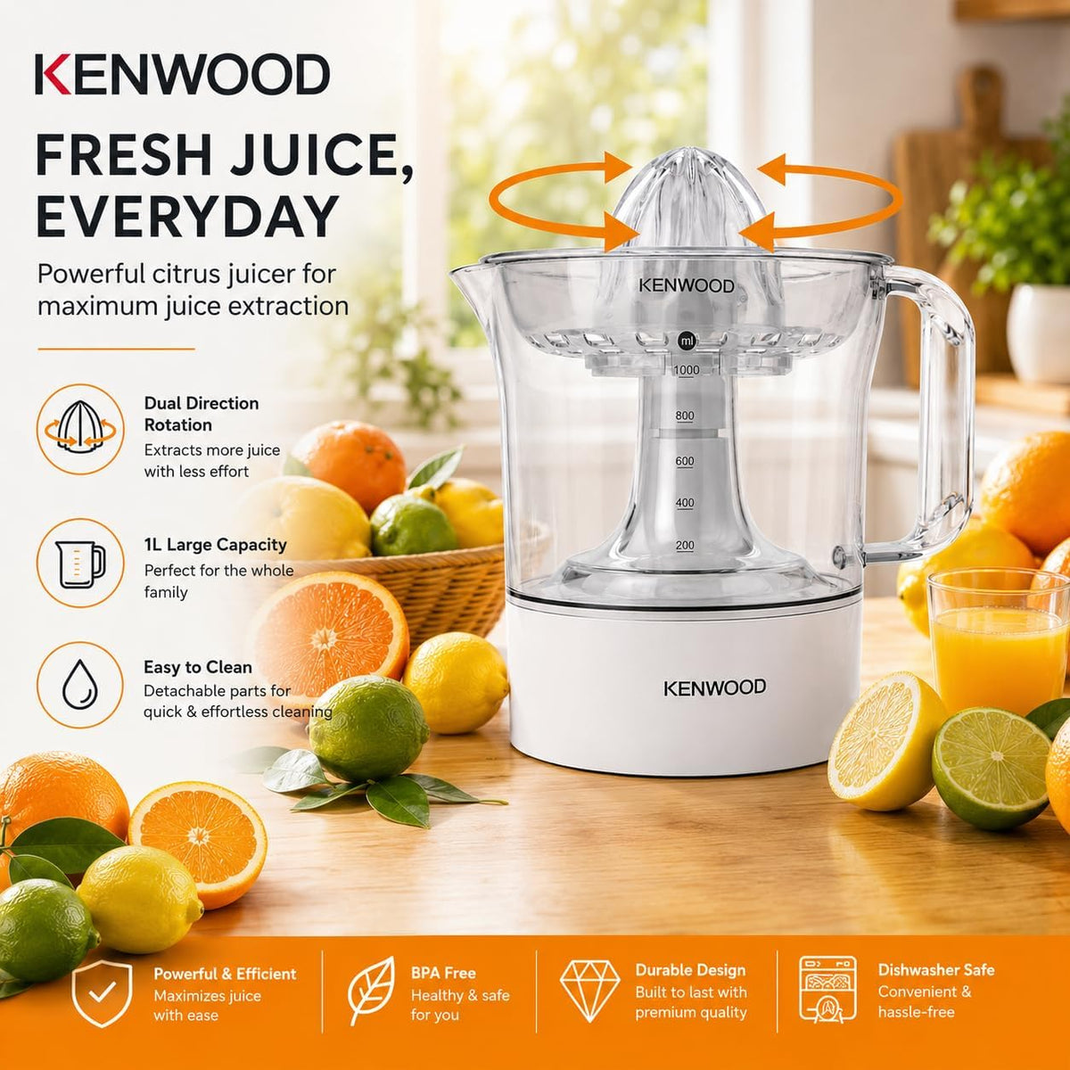 Kenwood Citrus Juicer 40W JE280A