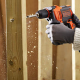 Black & Decker 710W 47,600BPM Single Gear Hammer Drill with 4 Bits in Kitbox for Metal & Masonry Drilling, Orange/Black - BEH710K-GB, 1 Years Warranty