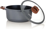 Royalford Mr. Chef 9-Piece Marble-Coated Die-Cast Aluminium Cookware Set – Grey, RF13259
