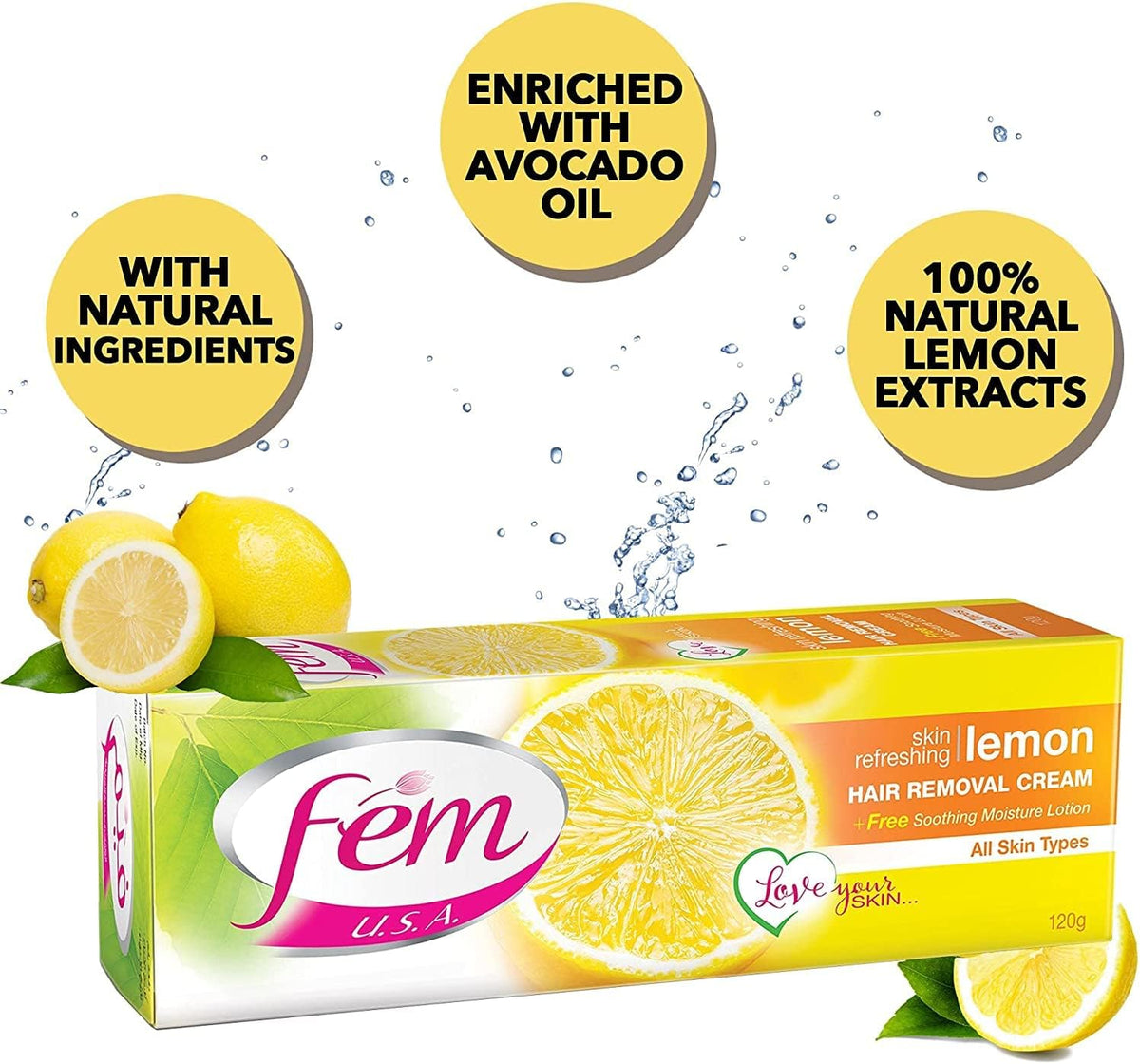 Fem Hair Removal Cream Lemon - 120 Gm - Twin Pack