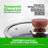 Royalford Forged Aluminium Casserole with Glass Lid, 26 cm, RF12017