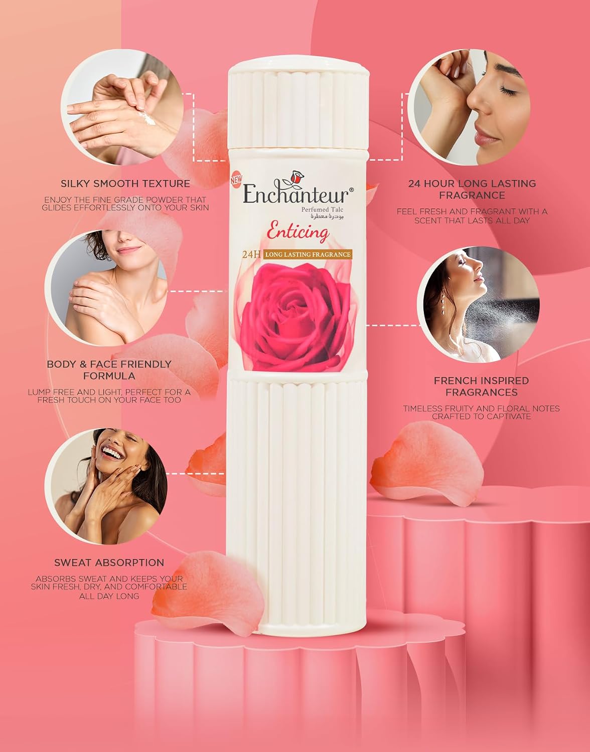 Enchanteur Enticing Talc, Fragrance Powder, 250g