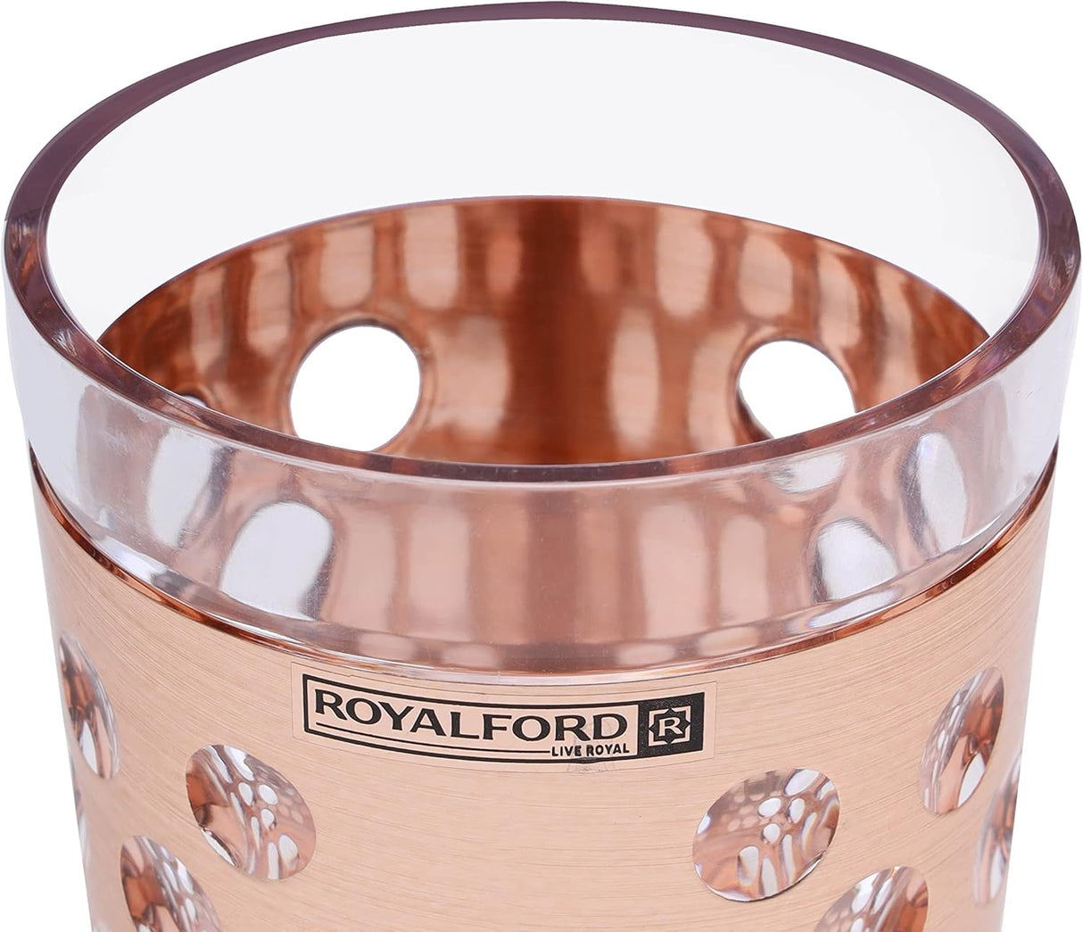Royalford Rose Gold Acrylic Tumbler, 340ml