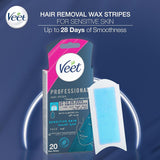 Veet Professional Hair Removal Easy-Gel Face Wax Strips - 20 Wax Strips