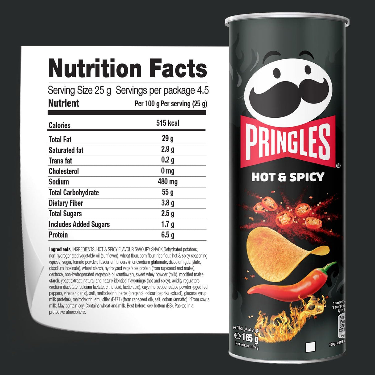 Pringles Hot & Spicy Flavour - Potato Chips - 165gm