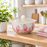 Ceramic Bowl with Glass Lid - 7 Inch