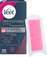 Veet Professional Hair Removal Easy-Gel Legs & Body Wax Strips - 20 Strips