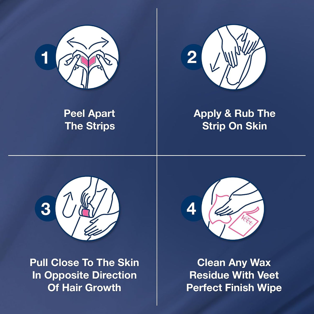 Veet Professional Hair Removal Easy-Gel Legs & Body Wax Strips - 20 Strips