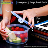 ROYALFORD Air-Tight Round Food Container 700ml, 14cm*13cm*7.8cm- RF418APB
