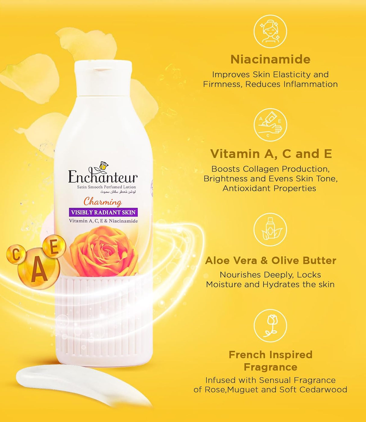 Enchanteur Satin Smooth Charming Lotion - 250ml