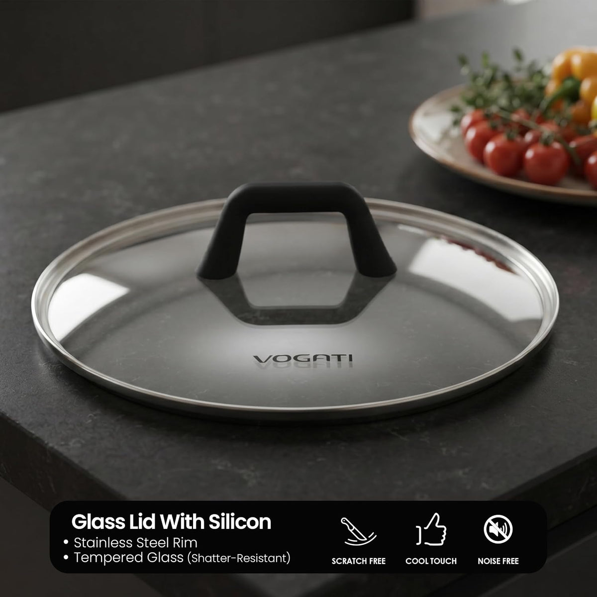 Vogati Shallow Casserole With Lid 28cm, 5.9 Ltr