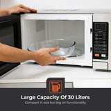 Geepas GMO1897 Grill - Digital Microwave Oven - 30L capacity - 1500W Oven with Multiple Cooking Menus |Reheating, Defrost & Grill |Ideal Grilling, Roasting, Heating & More