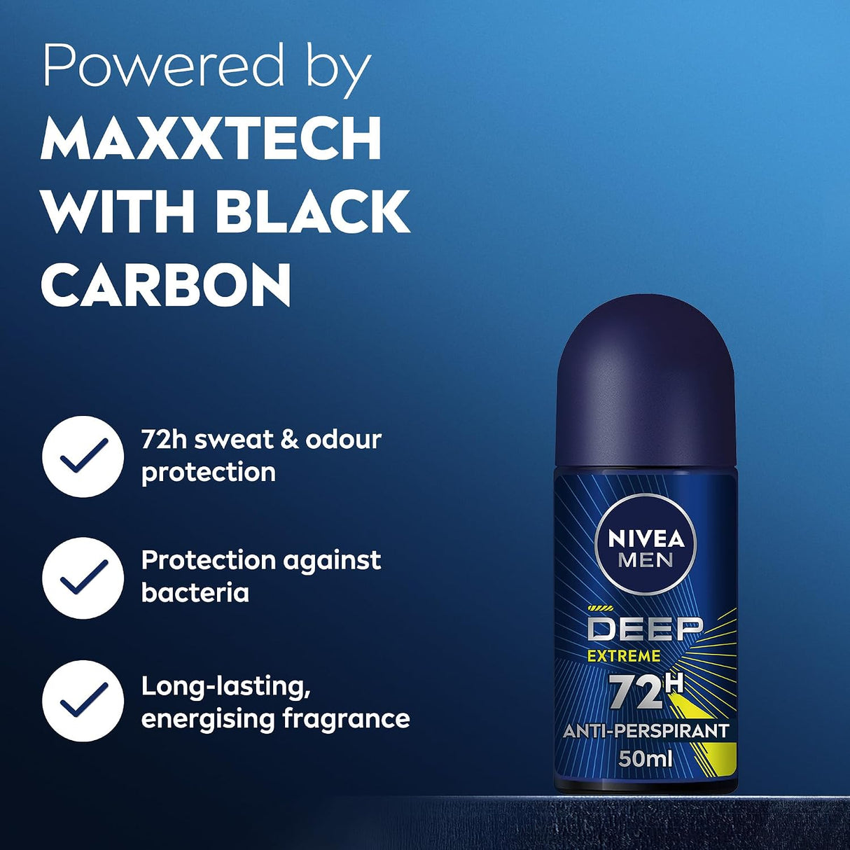 Nivea Men Deep Extreme Maxx Tech 72H Anti-Perspirant Roll-On 50ml