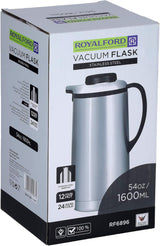 Royalford Stainless Steel Vacuum Flask, 1.6 Litres, Silver and Black