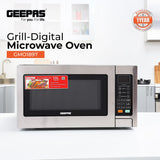 Geepas GMO1897 Grill - Digital Microwave Oven - 30L capacity - 1500W Oven with Multiple Cooking Menus |Reheating, Defrost & Grill |Ideal Grilling, Roasting, Heating & More