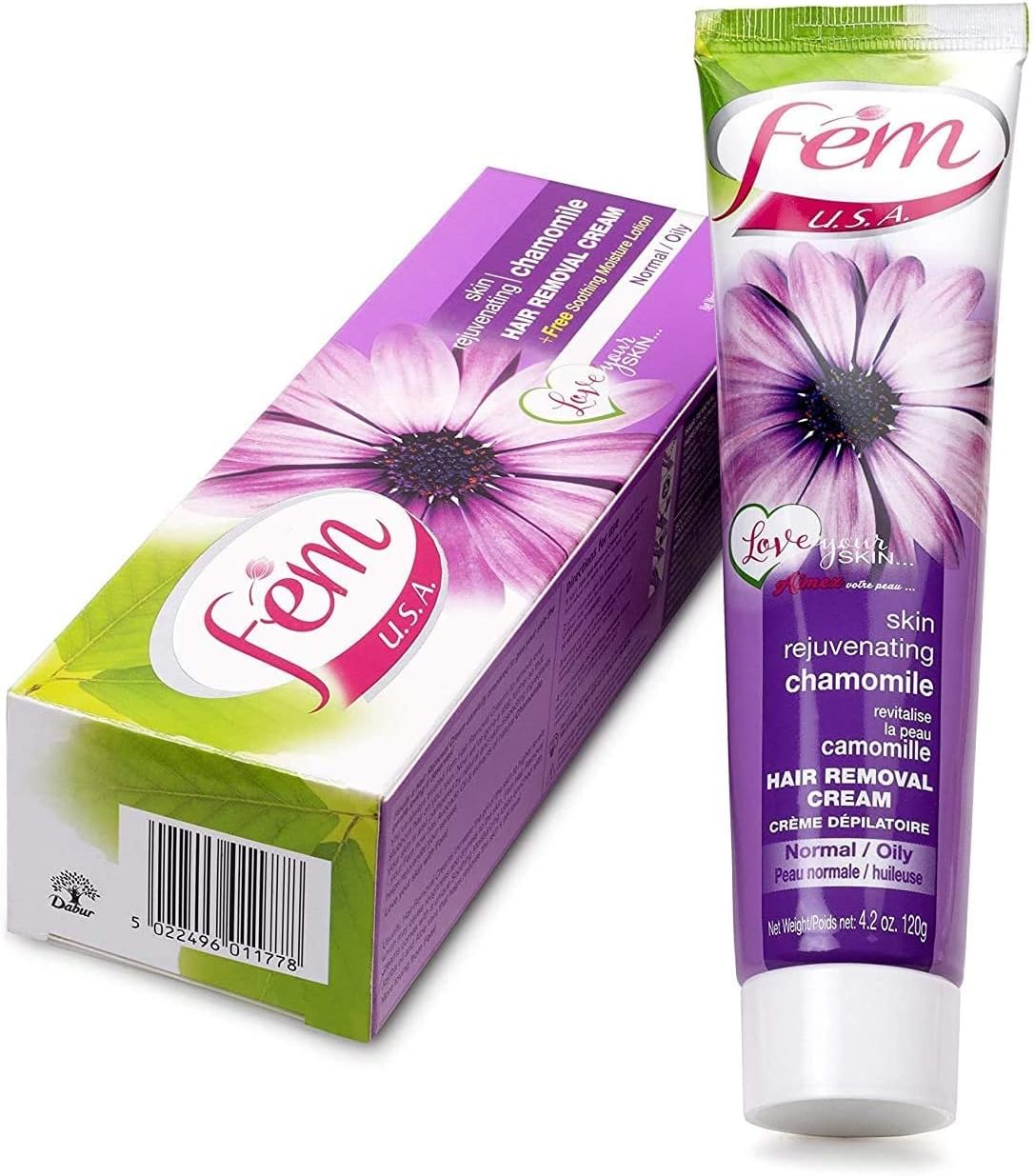 Fem Hair Removal Cream with Rejuvenating Chamomile - 120 Gm - Twin Pack