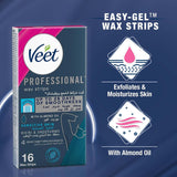 Veet Professional Hair Removal Easy-Gel Bikini & Underarms Wax Strips - 16 Wax Strips