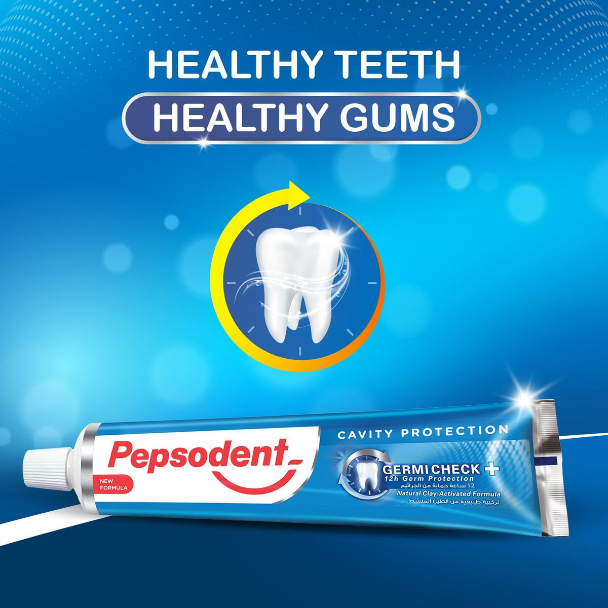 Pepsodent Cavity Protection Germicheck+ Toothpaste 150g with Free Toothbrush