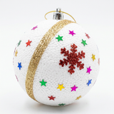 Plastic Christmas Décor Balls 6-Piece Set White - 4cm