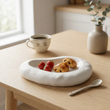 Textured Ceramic Serving Dish White - 20cm