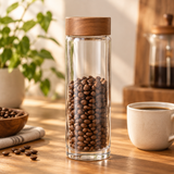 Housemart Glass Jar with Wooden Lid - 450ml
