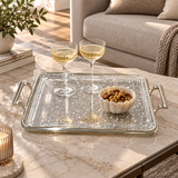 Mayflower Acrylic Serving Tray with Silver Metal Handles - 45×30cm