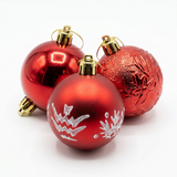 Plastic Christmas Décor Balls 24-Piece Set Red - 4cm