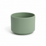 Ribbed Ceramic Vase - 18×25cm - Black / Green