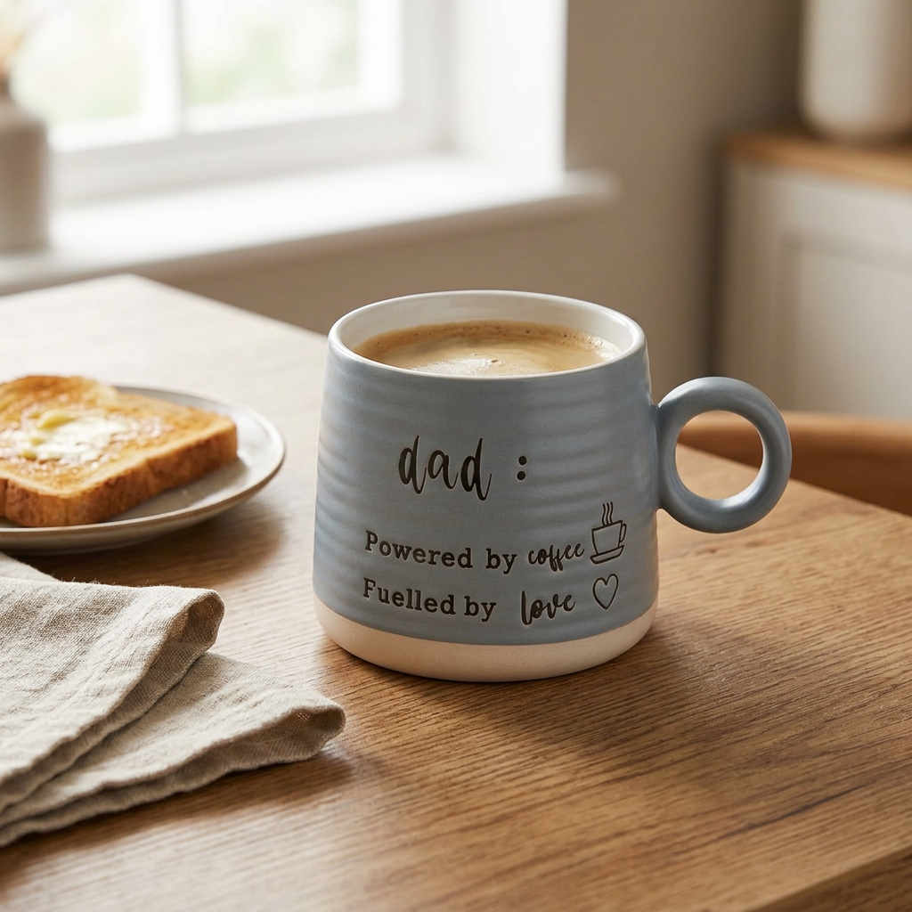 Danny Home Ceramic Dad Mug Grey with Cream Base - 425ml