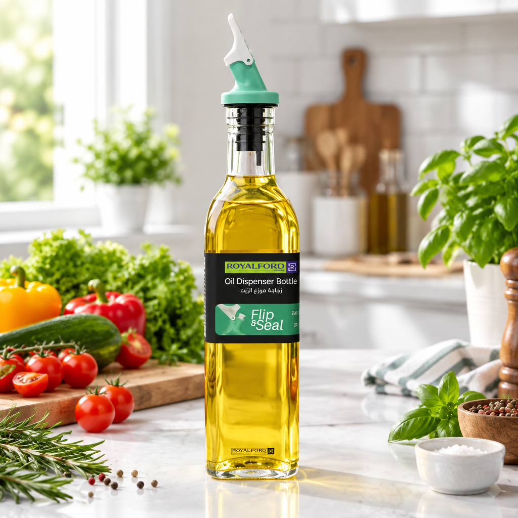 Royalford Glass Oil Dispenser Bottle - 500ml
