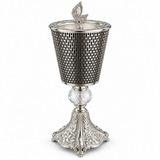 Metal Incense Burner Silver & Black - 25×10cm