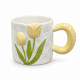 Ceramic Mug With Yellow Handle - 400ml