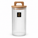Hamid Glass Canister with Wooden Lid - 1300ml