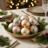 Plastic Christmas Décor Balls 24-Piece Set Champagne Gold - 6cm