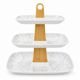 Harmony Plastic & Wooden 3 Tier Candy Plate - 30cm