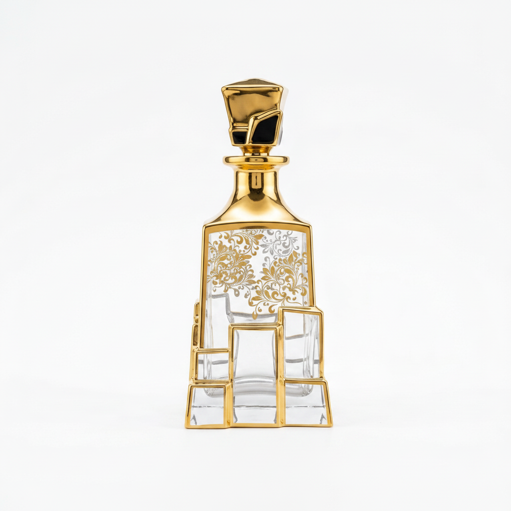 Glass Perfume Bottle Gold - 250ml