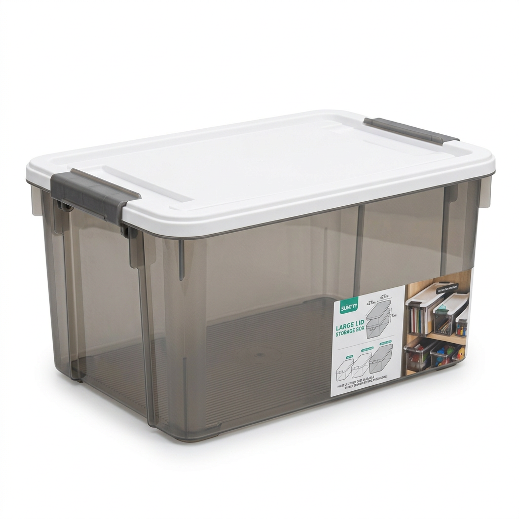 Sunty Plastic Storage Box with Lid - 37×27cm
