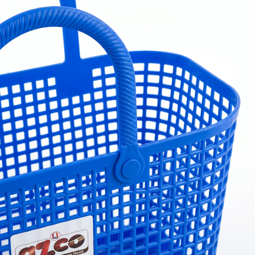 Azco Plastic Shopping Basket with Handles Blue - 33×17cm