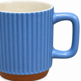 Ribbed Ceramic Mug Blue - 400ml