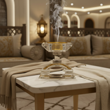 Clear Glass Incense Burner with Gold Detail - 13×13cm