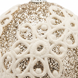 Plastic Christmas Décor Balls 2 Piece Champagne gold & Ivory - 10cm