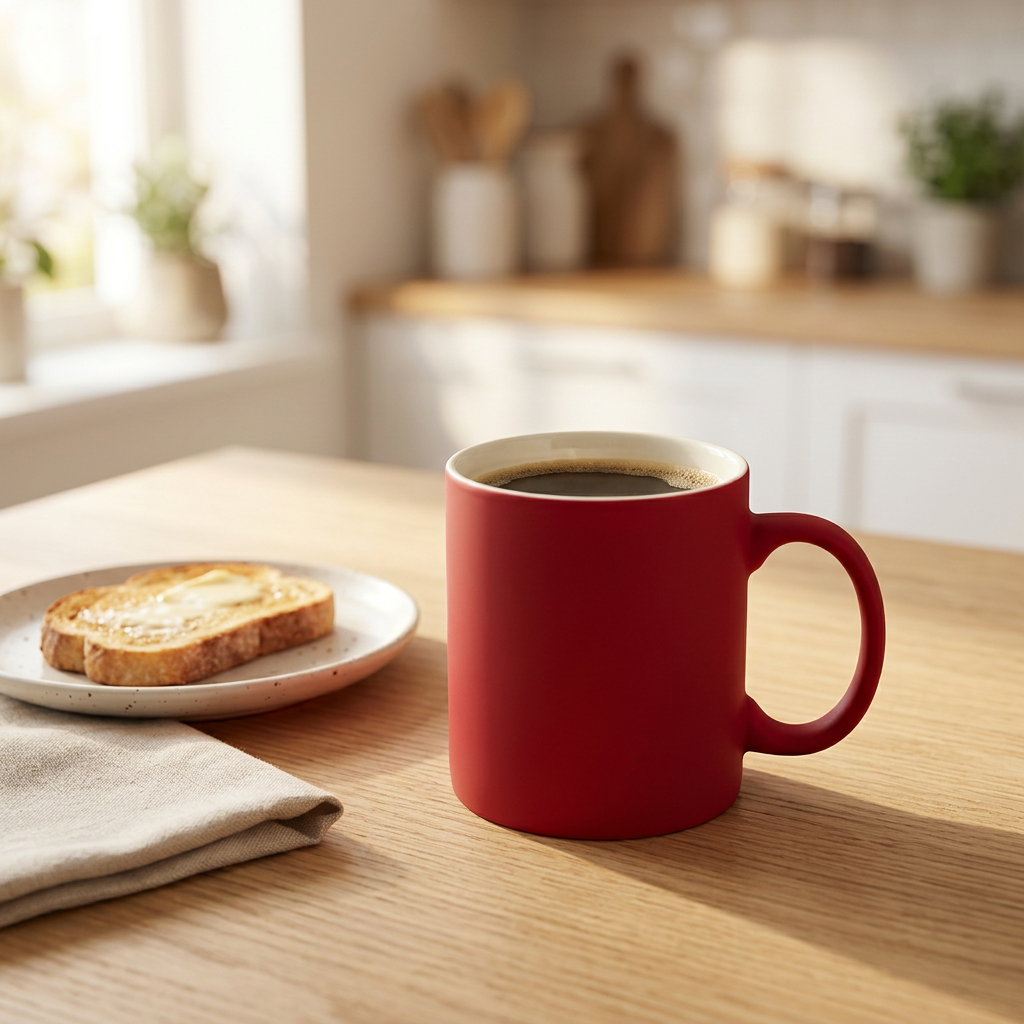 Ceramic Mug with Red & White – 300 ml